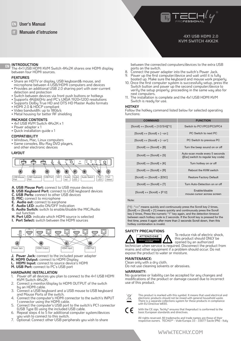 TECHLY IDATA KVM-HDMI4U USER MANUAL Pdf Download | ManualsLib