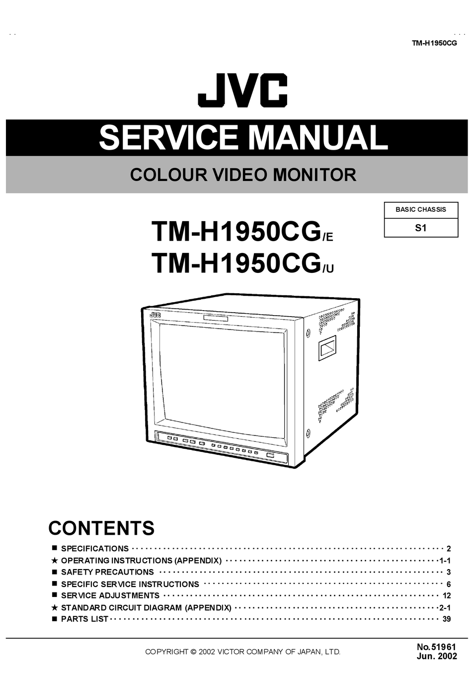 JVC TM-H1950CG SERVICE MANUAL Pdf Download | ManualsLib