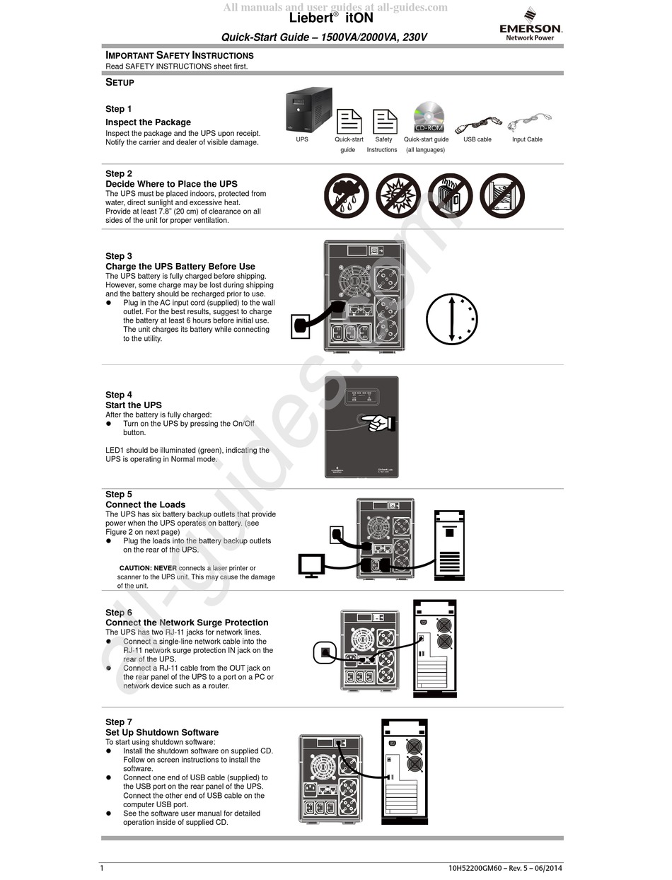 EMERSON LIEBERT ITON 1500VA QUICK START MANUAL Pdf Download | ManualsLib