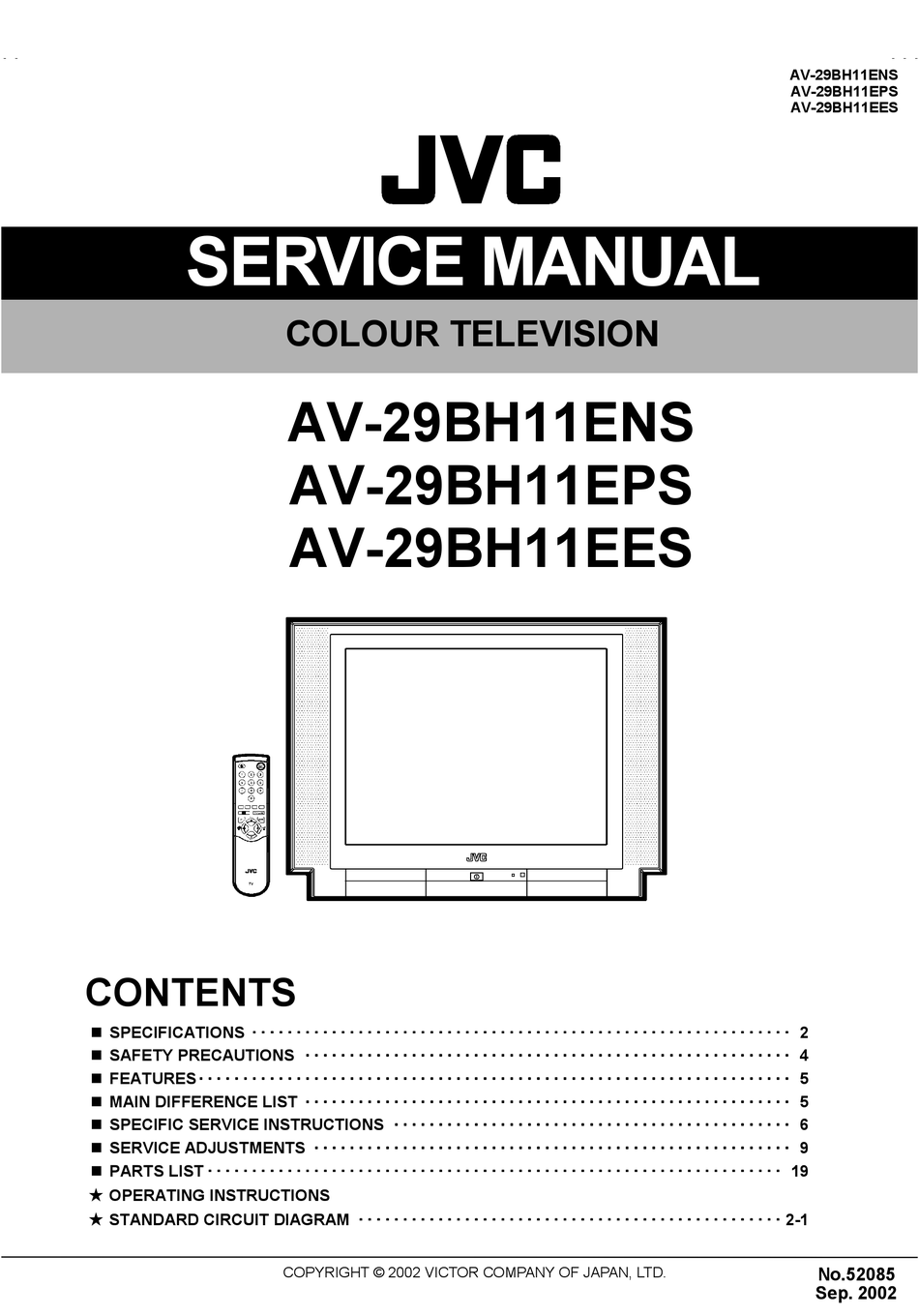 JVC AV-29BH11ENS SERVICE MANUAL Pdf Download | ManualsLib