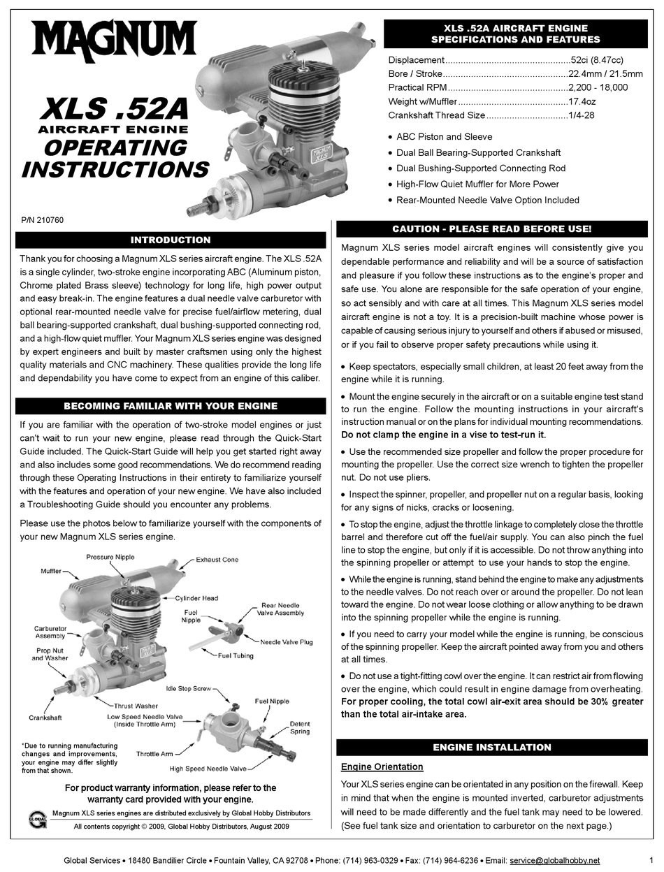 MAGNUM XLS .52A OPERATING INSTRUCTIONS MANUAL Pdf Download | ManualsLib