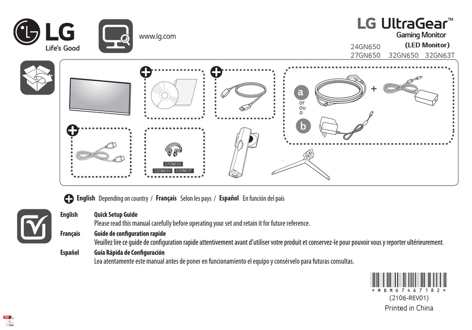 LG ULTRAGEAR 24GN650 INSTALLATION MANUAL Pdf Download | ManualsLib