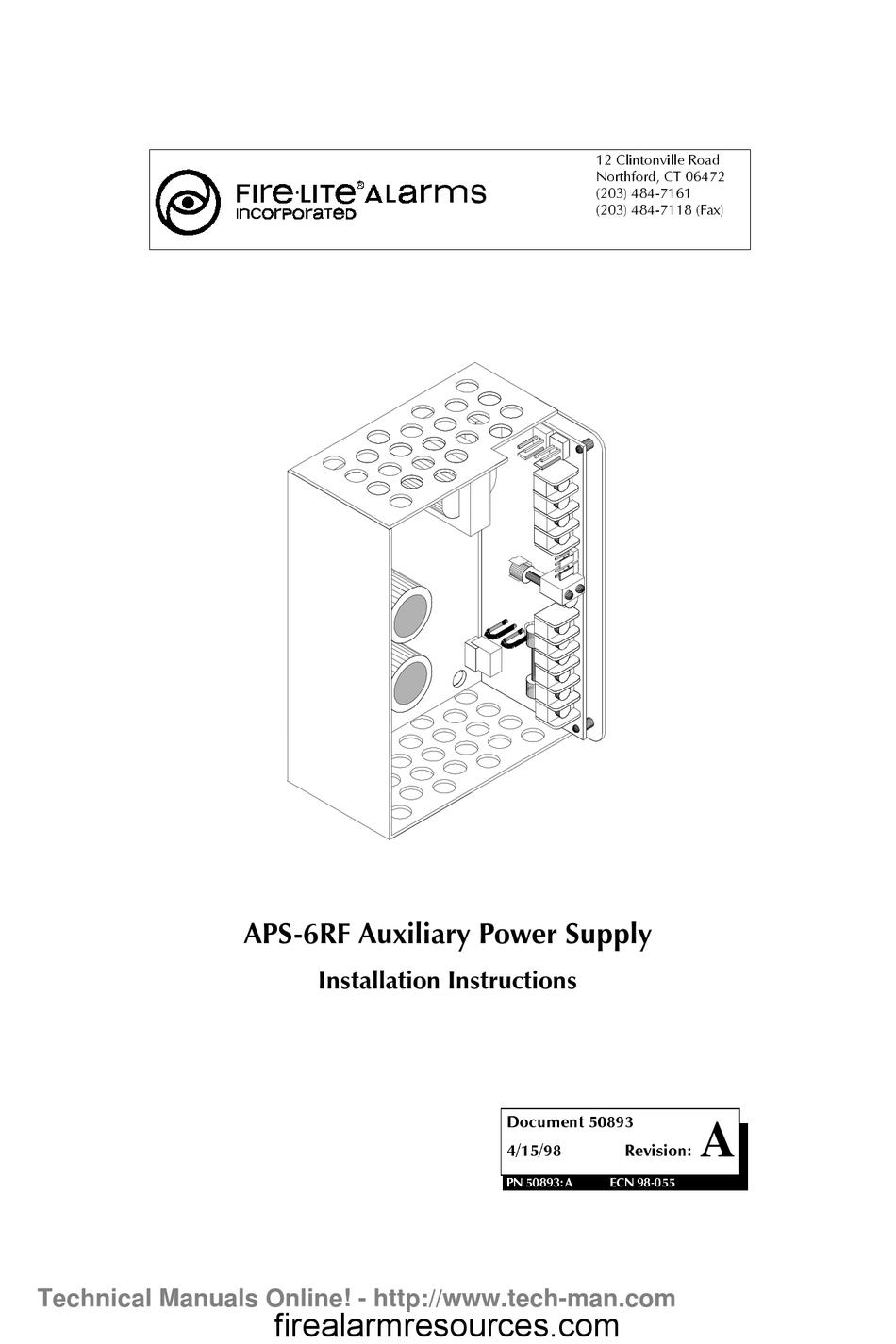 FIRELITE ALARMS APS6RF INSTALLATION INSTRUCTIONS MANUAL Pdf Download