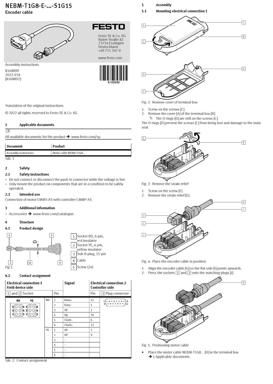 FESTO NEBM-T1G8-E -S1G15 SERIES ASSEMBLY INSTRUCTIONS Pdf Download ...