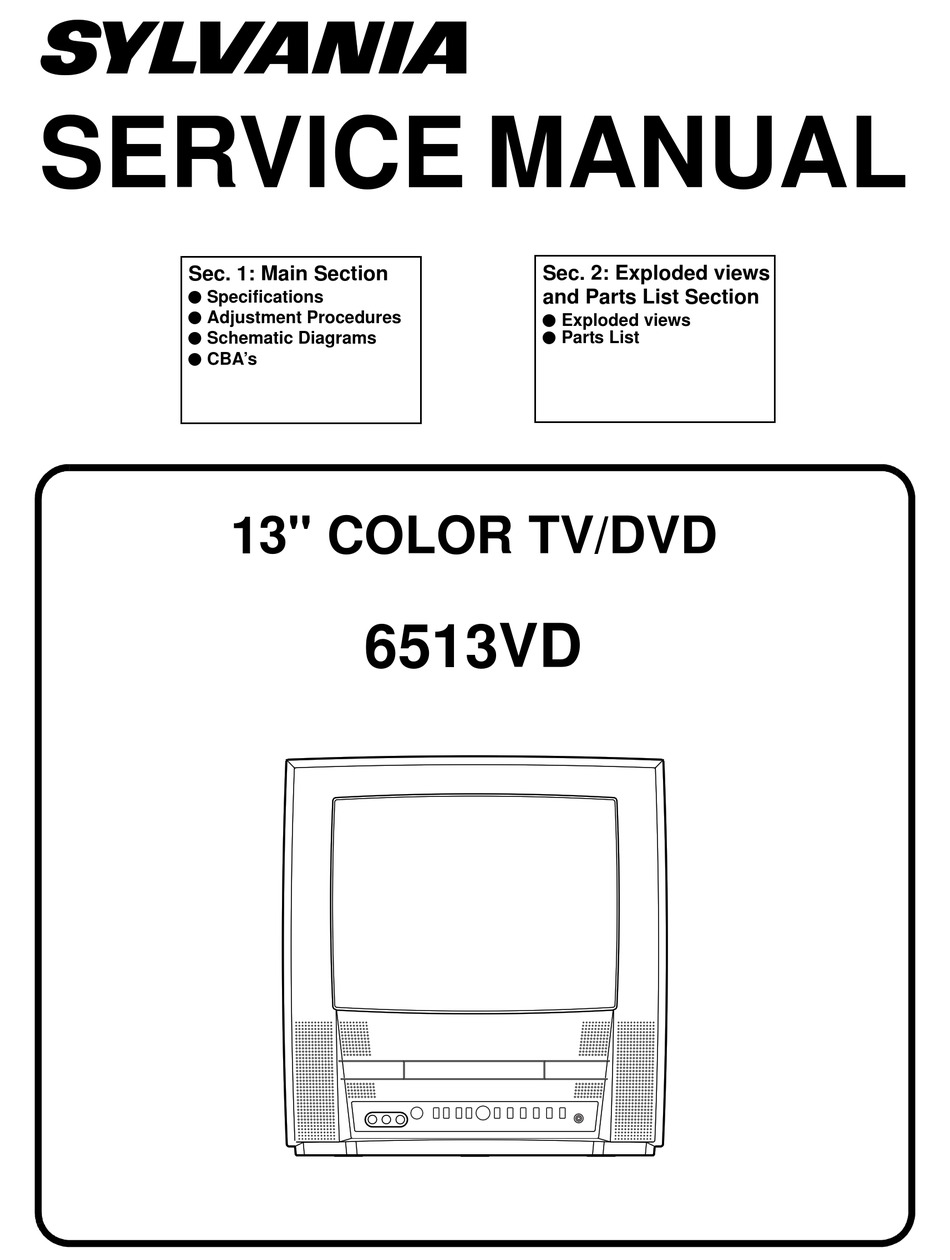 SYLVANIA 6513VD SERVICE MANUAL Pdf Download | ManualsLib