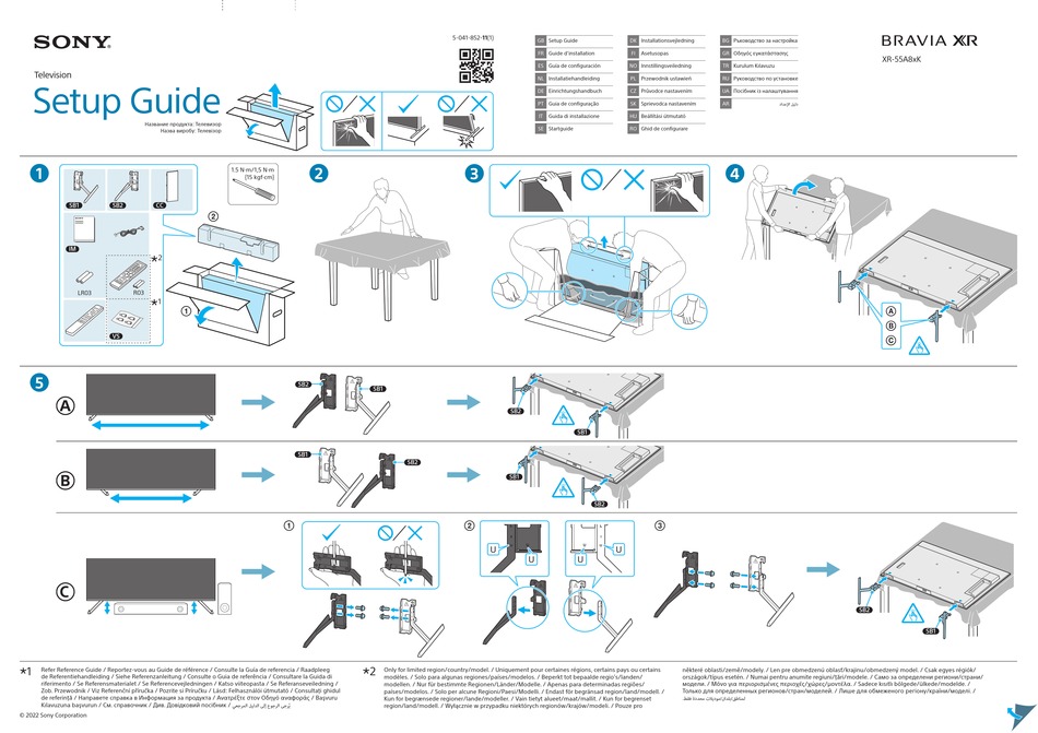 Sony Bravia Xr Xr 55a8 K Series Setup Manual Pdf Download Manualslib
