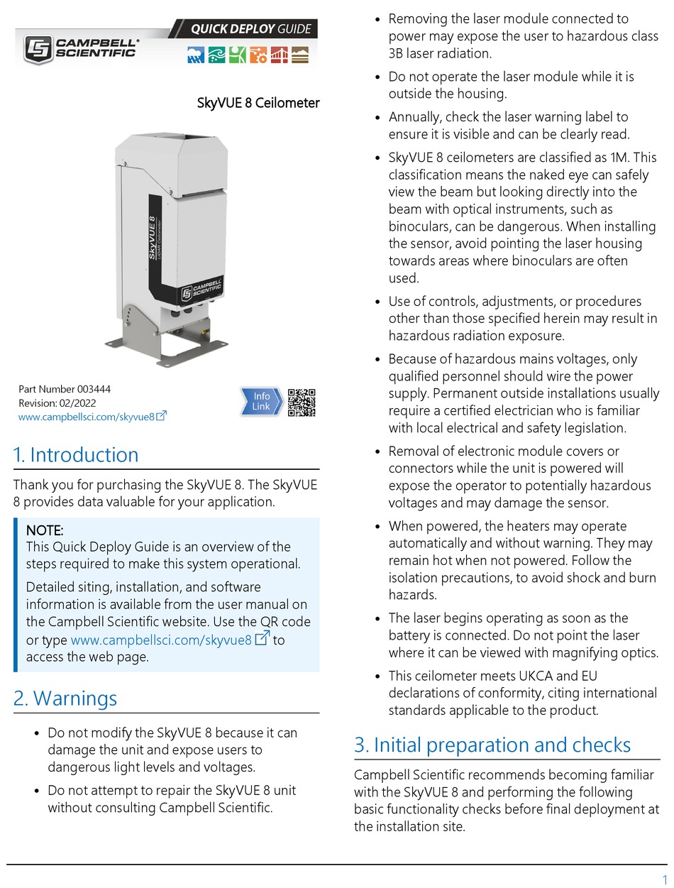 CAMPBELL SKYVUE 8 QUICK DEPLOY MANUAL Pdf Download | ManualsLib