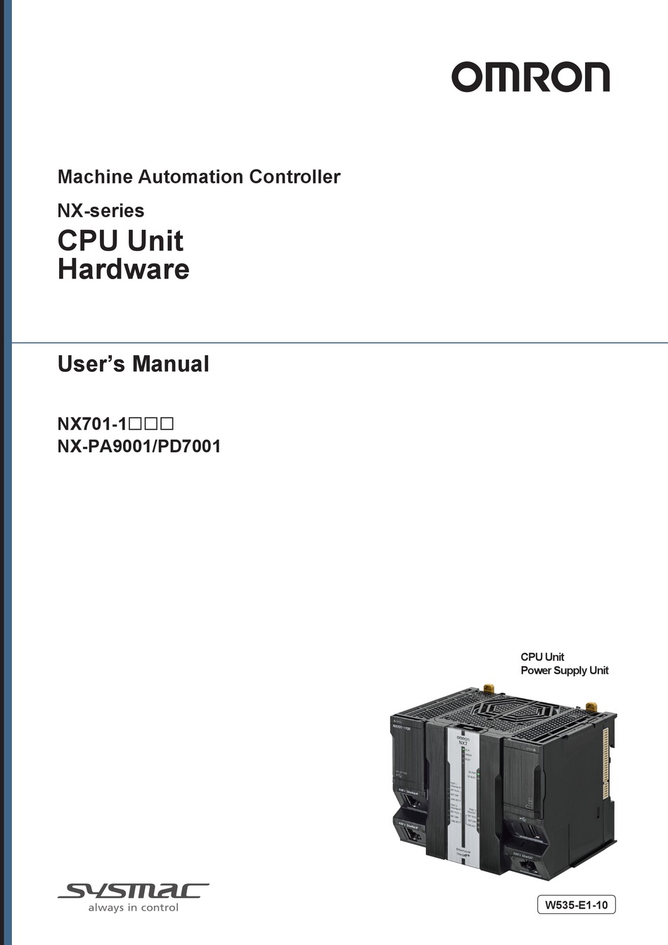 OMRON NX SERIES USER MANUAL Pdf Download | ManualsLib