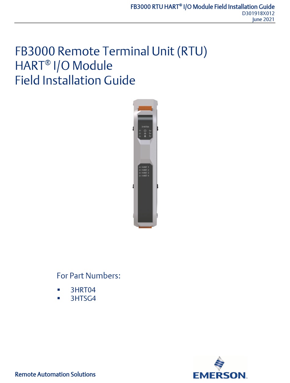 EMERSON HART FB3000 INSTALLATION MANUAL Pdf Download ManualsLib