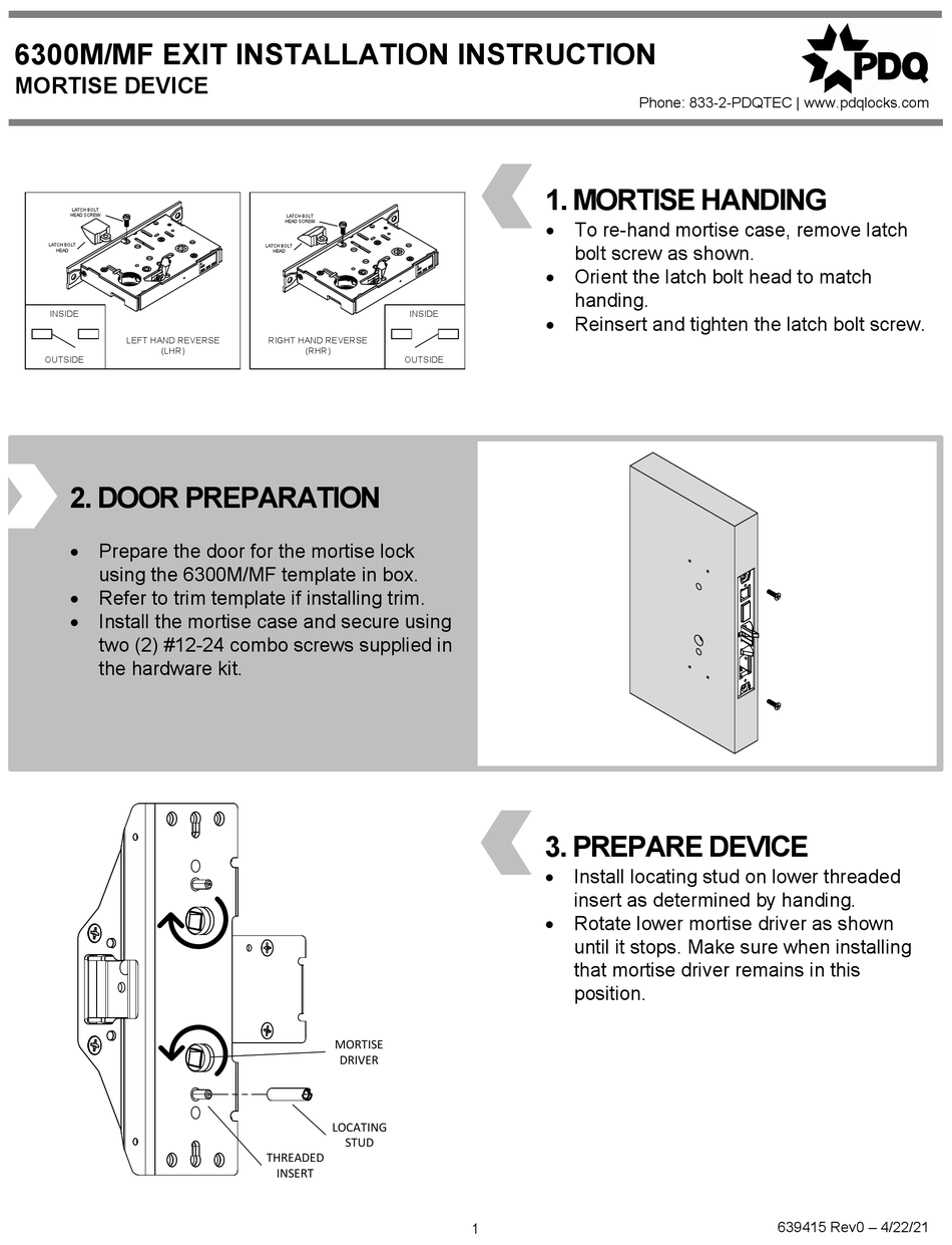 PDQ 6300M/MF INSTALLATION INSTRUCTION Pdf Download | ManualsLib