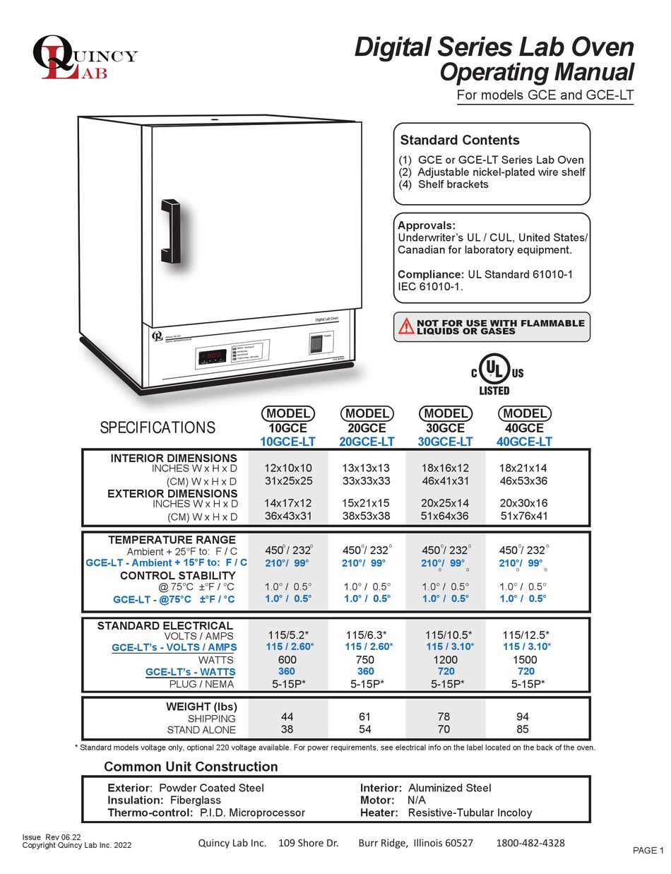 QUINCY LAB DIGITAL SERIES OPERATING MANUAL Pdf Download ManualsLib