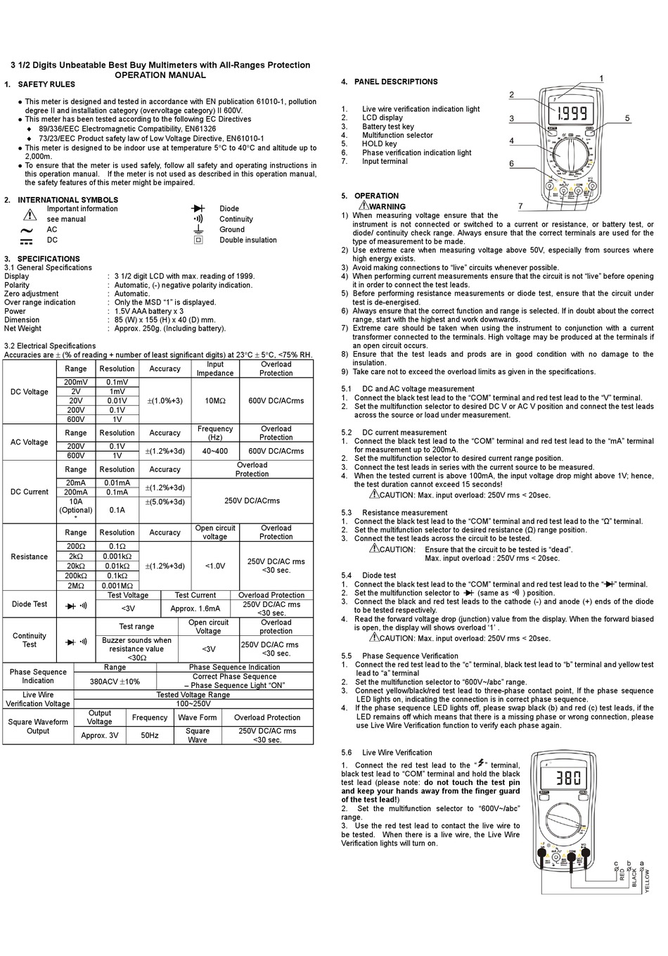 BST BS1901W OPERATION MANUAL Pdf Download | ManualsLib