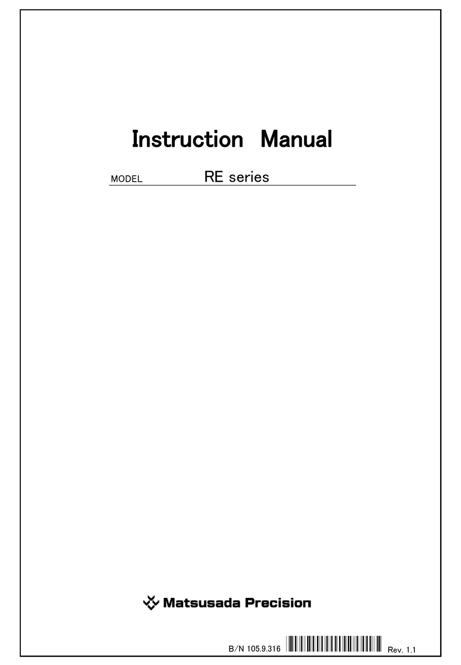 MATSUSADA RE SERIES INSTRUCTION MANUAL Pdf Download | ManualsLib