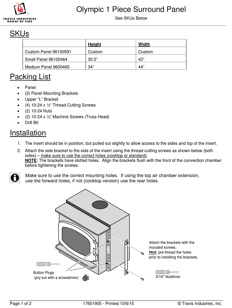 TRAVIS INDUSTRIES OLYMPIC QUICK START MANUAL Pdf Download | ManualsLib