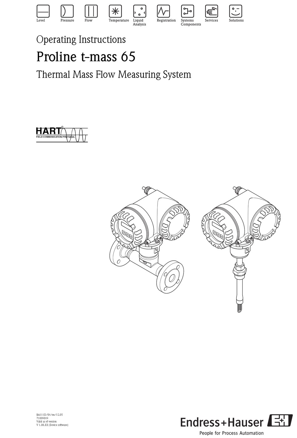 Endress Hauser Proline T Mass Operating Instructions Manual Pdf