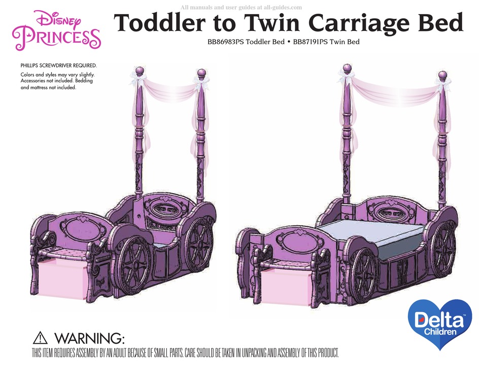 DELTA CHILDREN DISNEY PRINCESS BB86983PS ASSEMBLY INSTRUCTIONS MANUAL