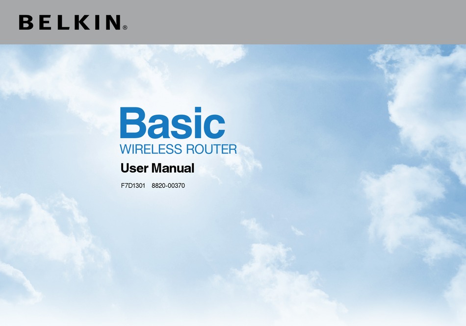 BELKIN BASIC USER MANUAL Pdf Download | ManualsLib