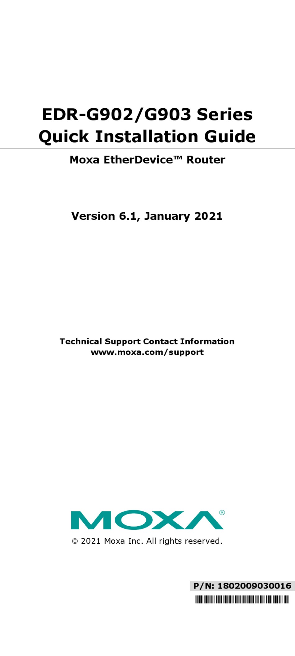 MOXA TECHNOLOGIES ETHERDEVICE EDRG902T QUICK INSTALLATION MANUAL Pdf