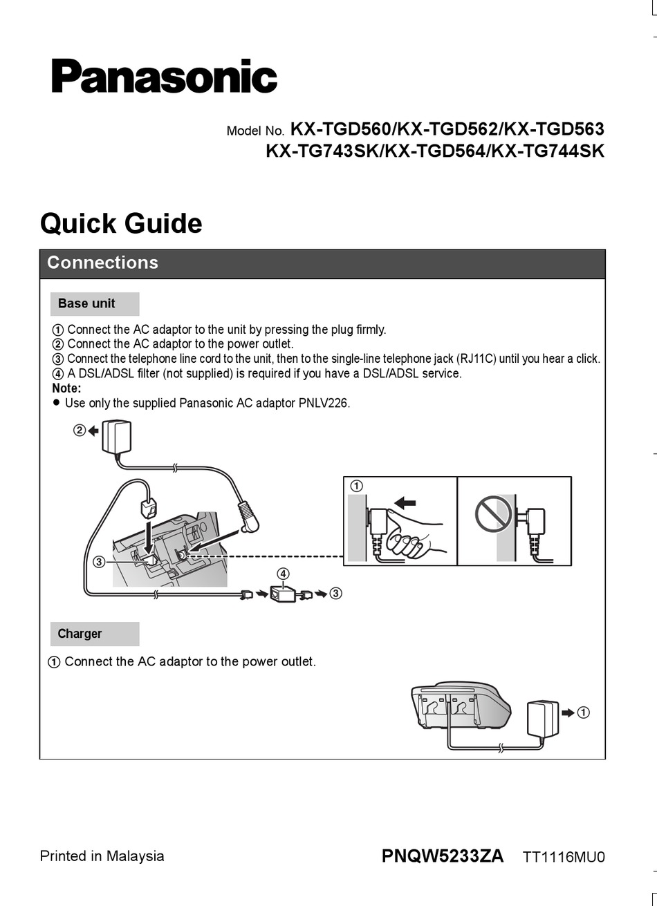 PANASONIC KXTGD563 QUICK MANUAL Pdf Download ManualsLib