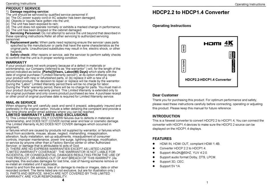 LINKMI LMHDCP01 OPERATING INSTRUCTIONS Pdf Download ManualsLib