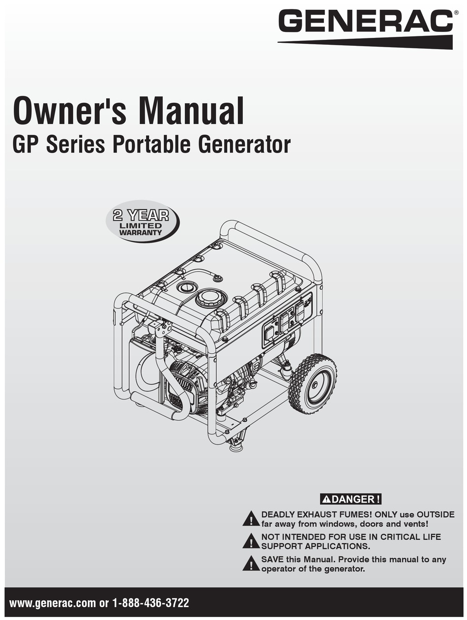 GENERAC POWER SYSTEMS G0059395 OWNER'S MANUAL Pdf Download | ManualsLib