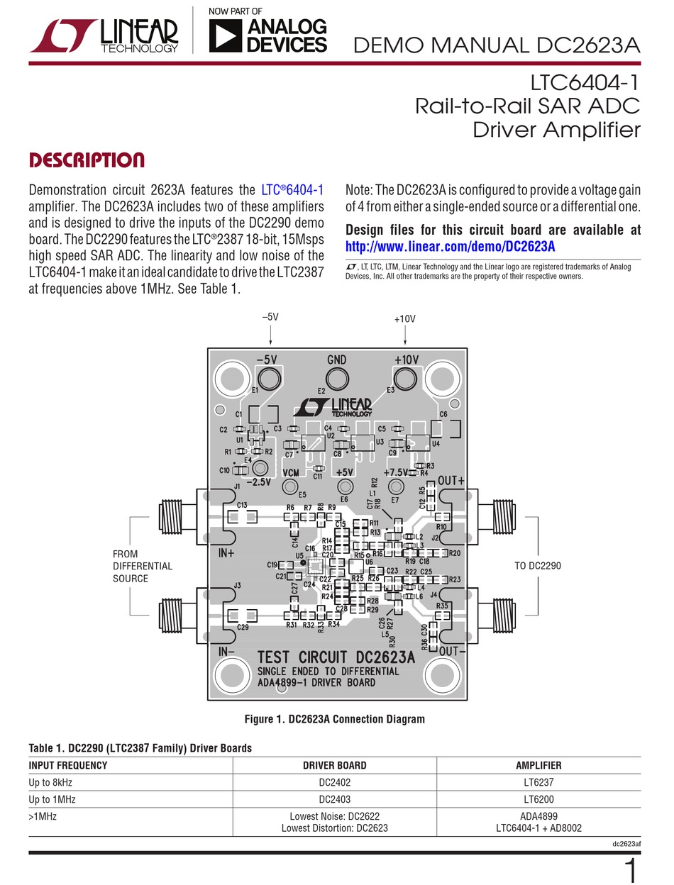 ANALOG DEVICES LINEAR DC2623A MANUAL Pdf Download ManualsLib