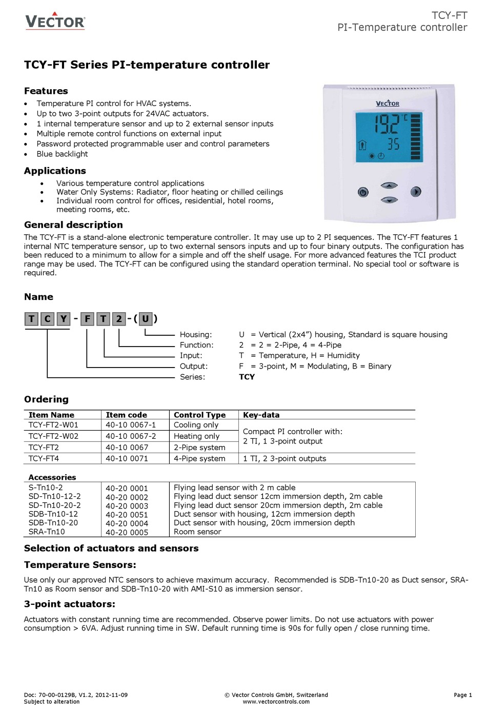 VECTOR TCY-FT SERIES MANUAL Pdf Download | ManualsLib