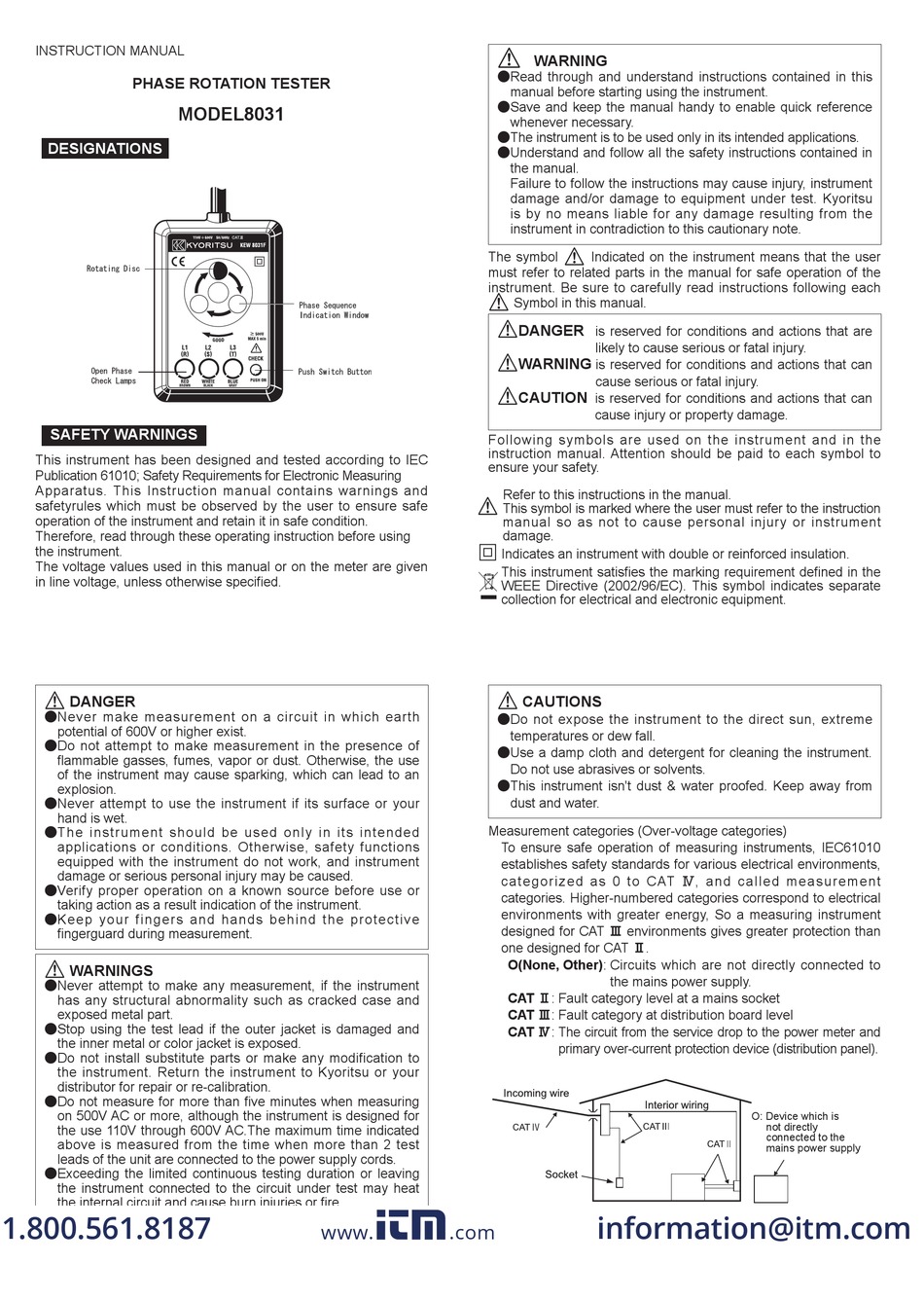 Kyoritsu Electrical Instruments Works Ce Instruction Manual Pdf Download Manualslib