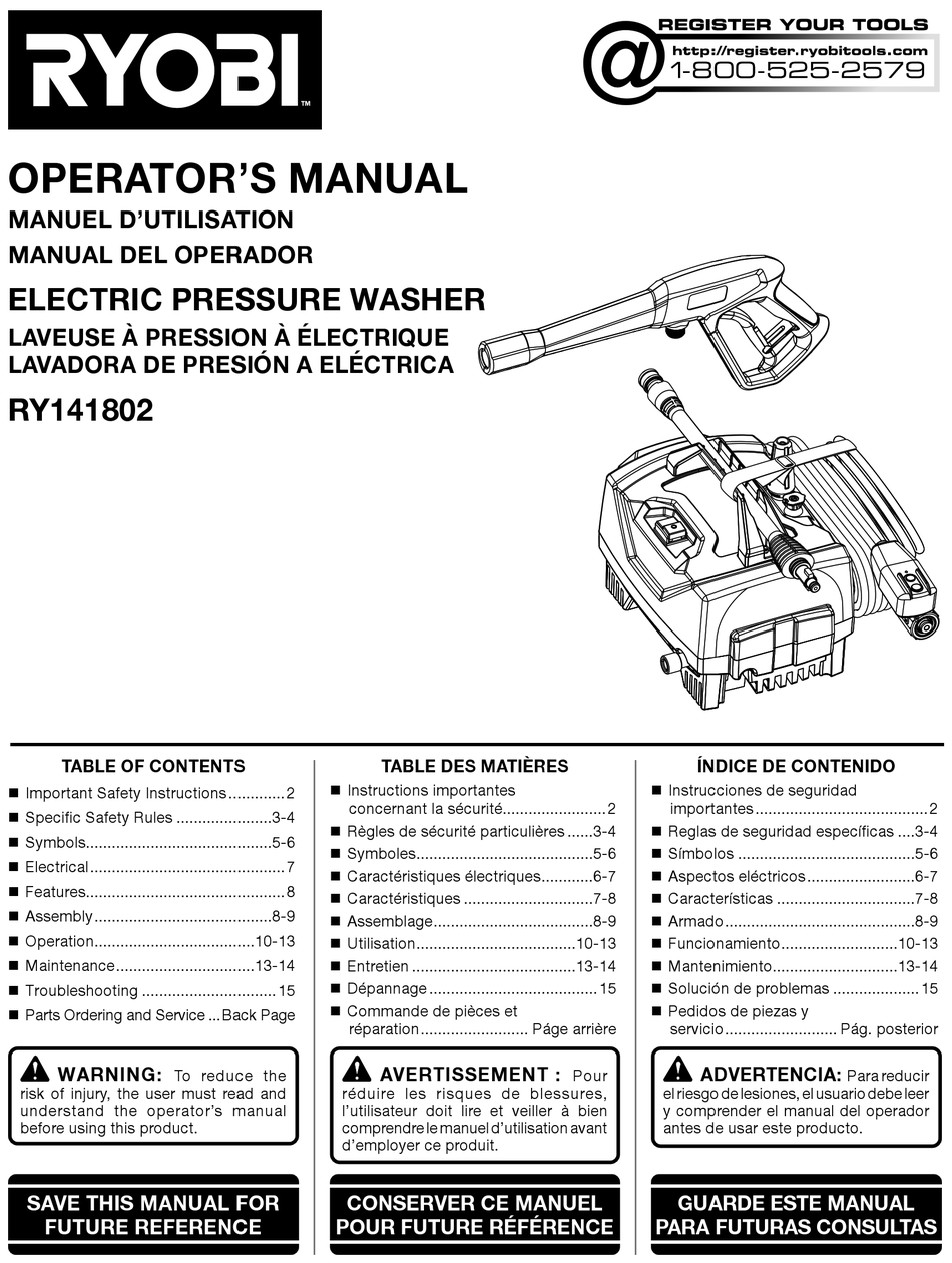 Ryobi Ry40503 Manual