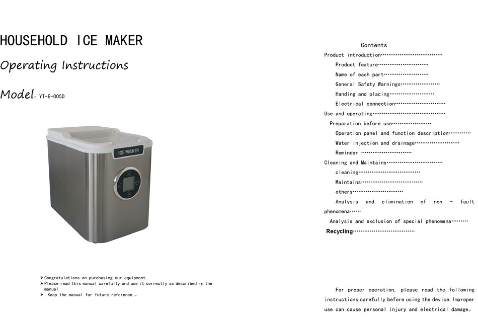 MOOSOO YTE005D OPERATING INSTRUCTIONS MANUAL Pdf Download ManualsLib