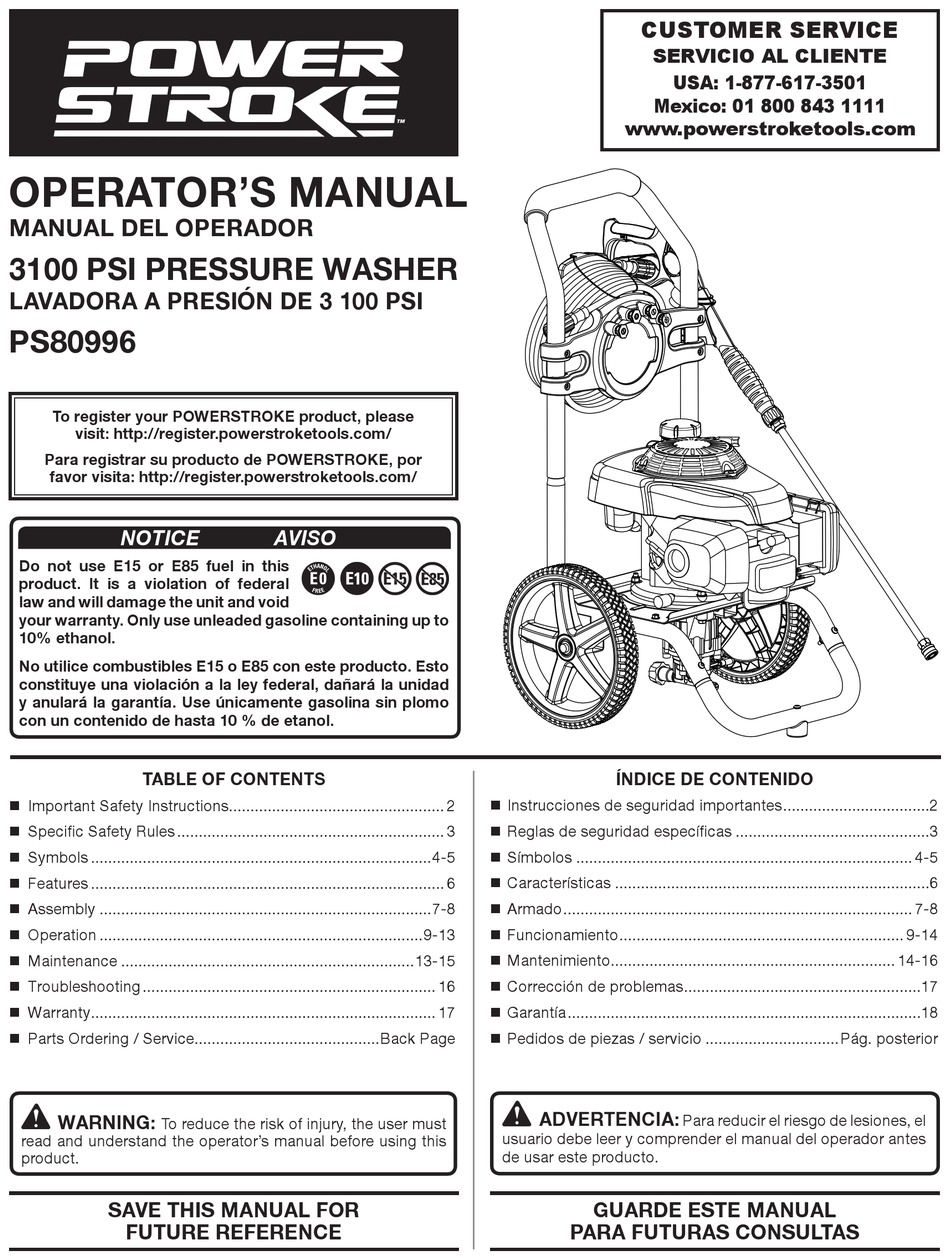 POWER STROKE PS80996 OPERATOR'S MANUAL Pdf Download ManualsLib