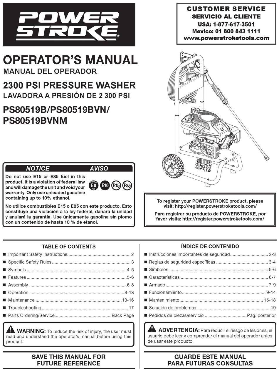 POWER STROKE PS80519B OPERATOR'S MANUAL Pdf Download ManualsLib