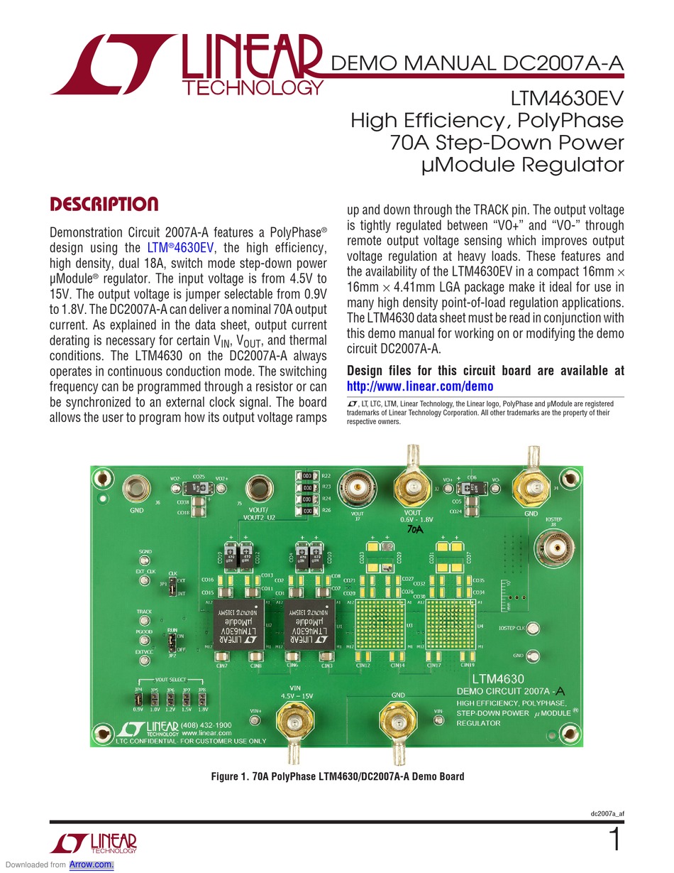 LINEAR TECHNOLOGY DC2007A-A DEMO MANUAL Pdf Download | ManualsLib