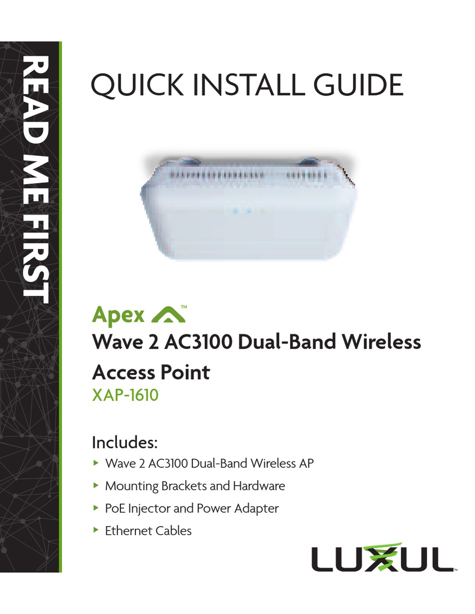 LEGRAND LUXUL APEX XAP1610 QUICK START MANUAL Pdf Download ManualsLib