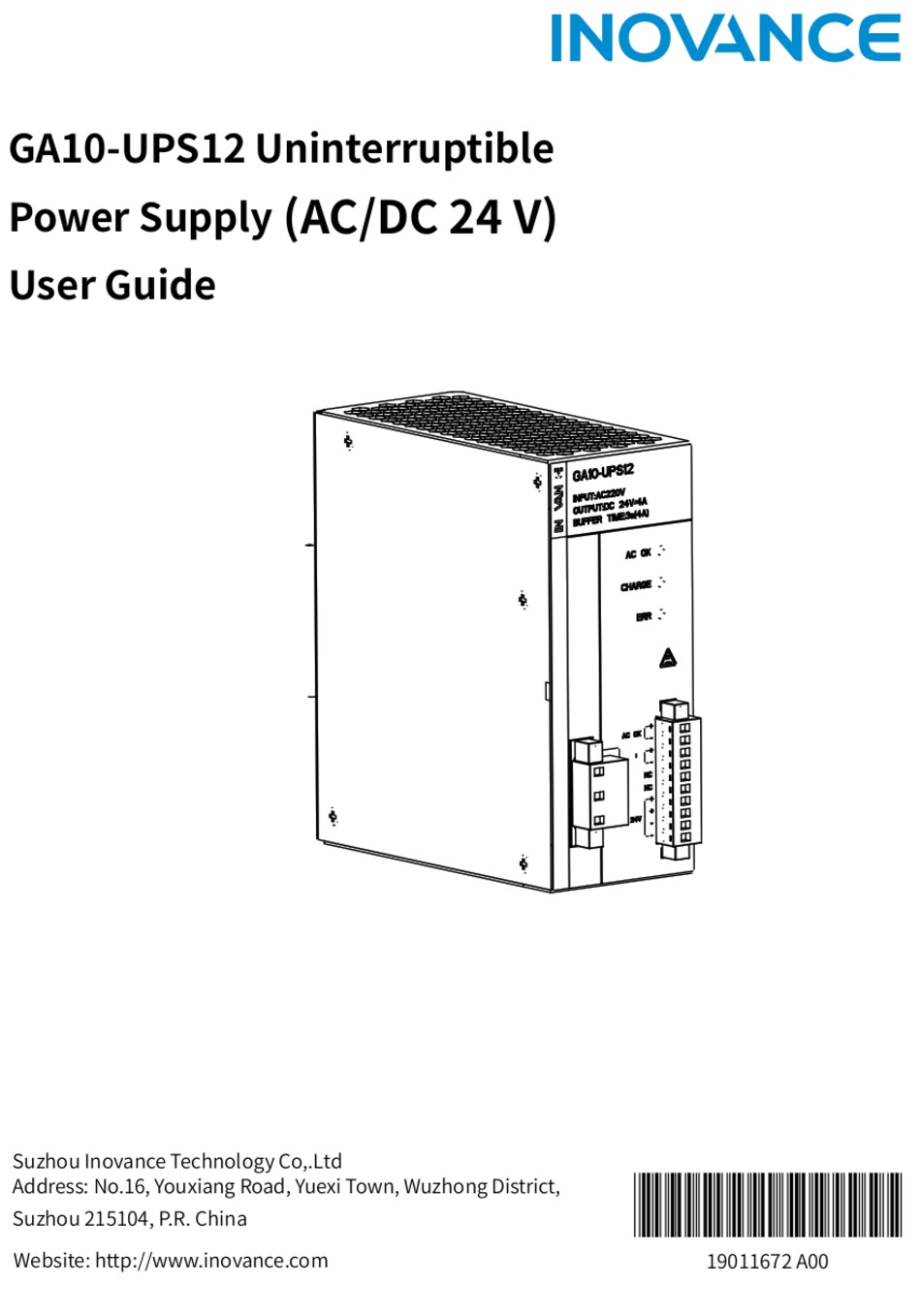 INOVANCE GA10-UPS12 USER MANUAL Pdf Download | ManualsLib