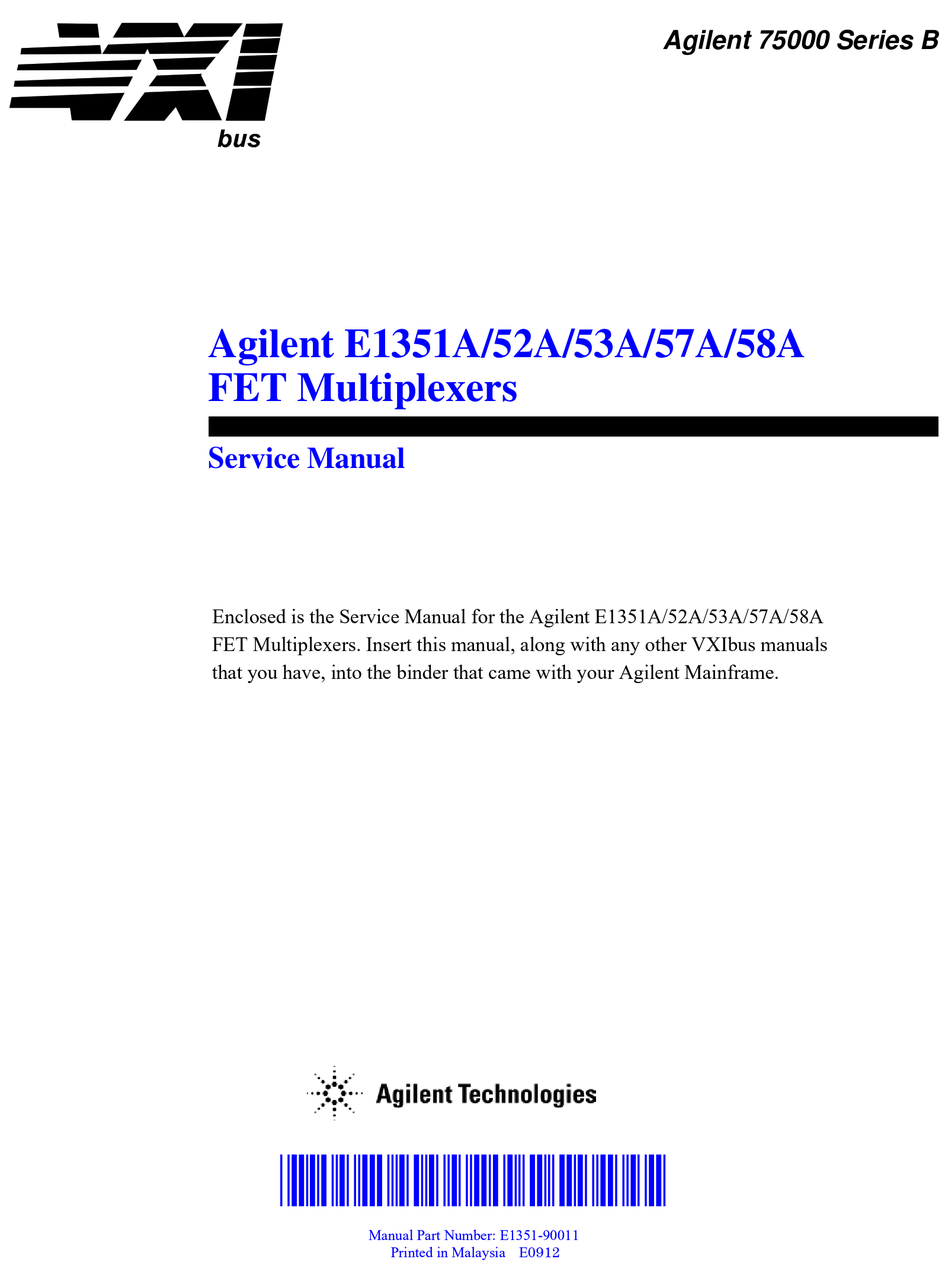 AGILENT TECHNOLOGIES 75000 B SERIES SERVICE MANUAL Pdf Download ...