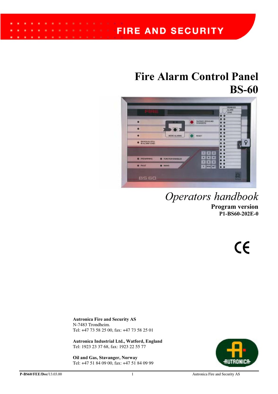 AUTRONICA BS-60 OPERATOR'S HANDBOOK MANUAL Pdf Download | ManualsLib