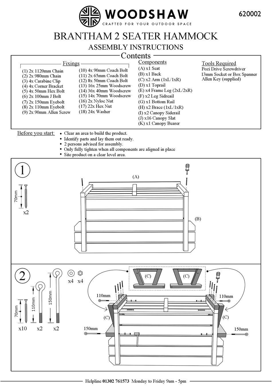 WOODSHAW BRANTHAM ASSEMBLY INSTRUCTIONS Pdf Download | ManualsLib