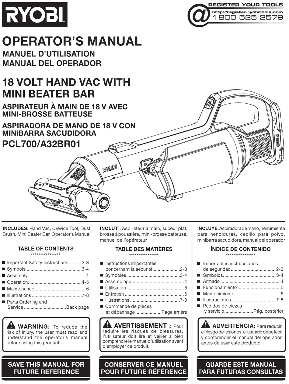 RYOBI PCL700 OPERATOR'S MANUAL Pdf Download | ManualsLib