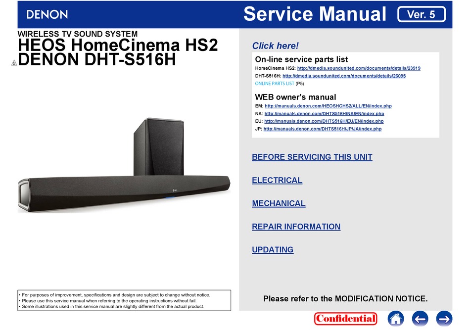 Denon Heos Homecinema Hs Service Manual Pdf Download Manualslib