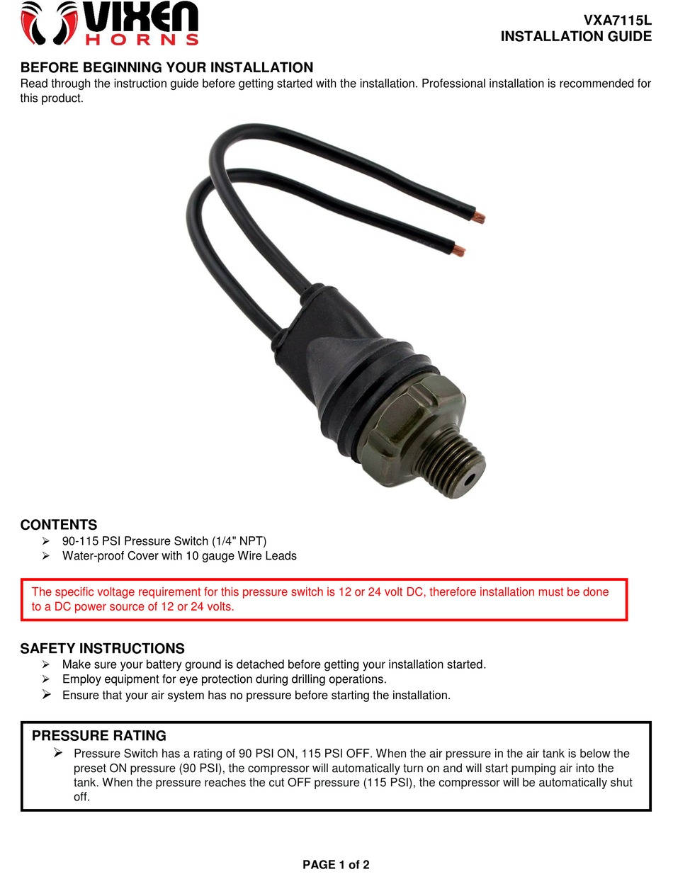 Vixen Horns Vxa L Installation Manual Pdf Download Manualslib