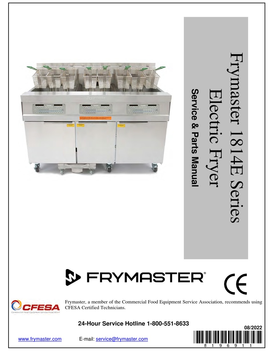 FRYMASTER 1814E SERIES SERVICE & PARTS MANUAL Pdf Download | ManualsLib