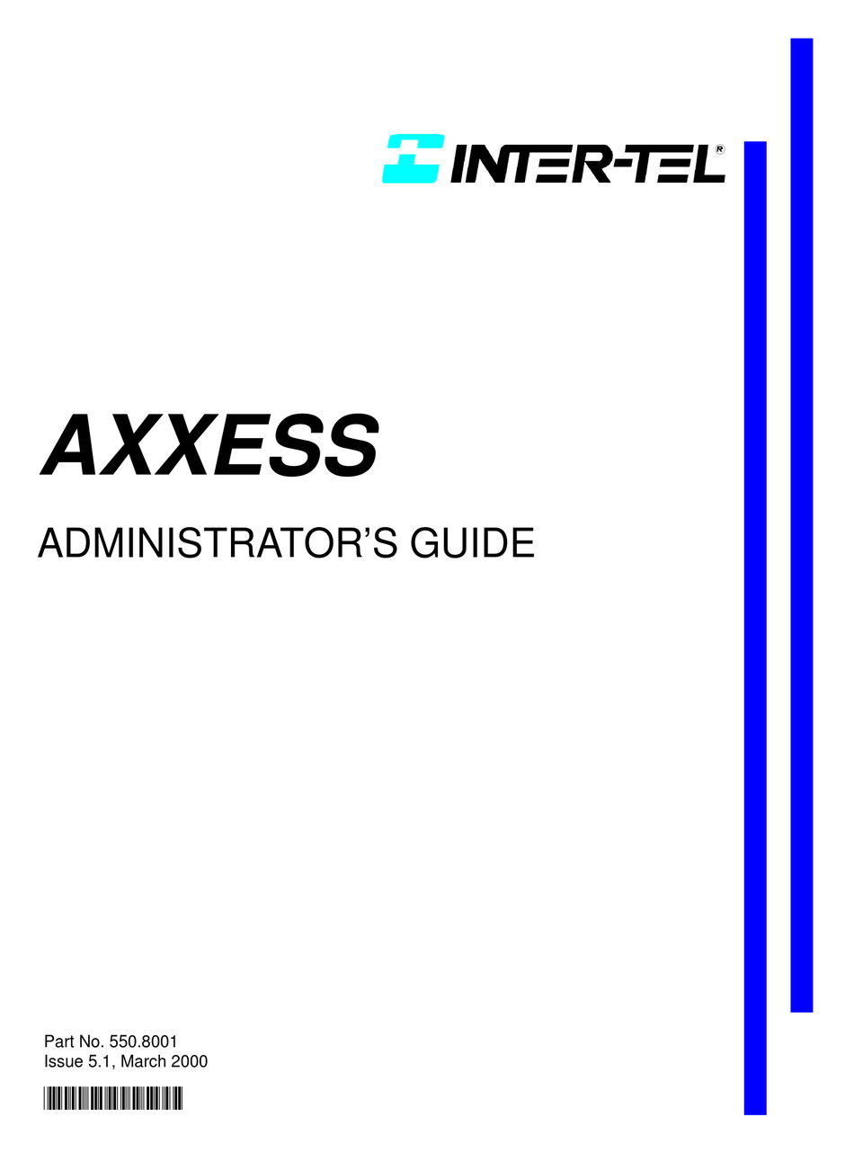 INTER-TEL AXXESS ADMINISTRATOR'S MANUAL Pdf Download | ManualsLib