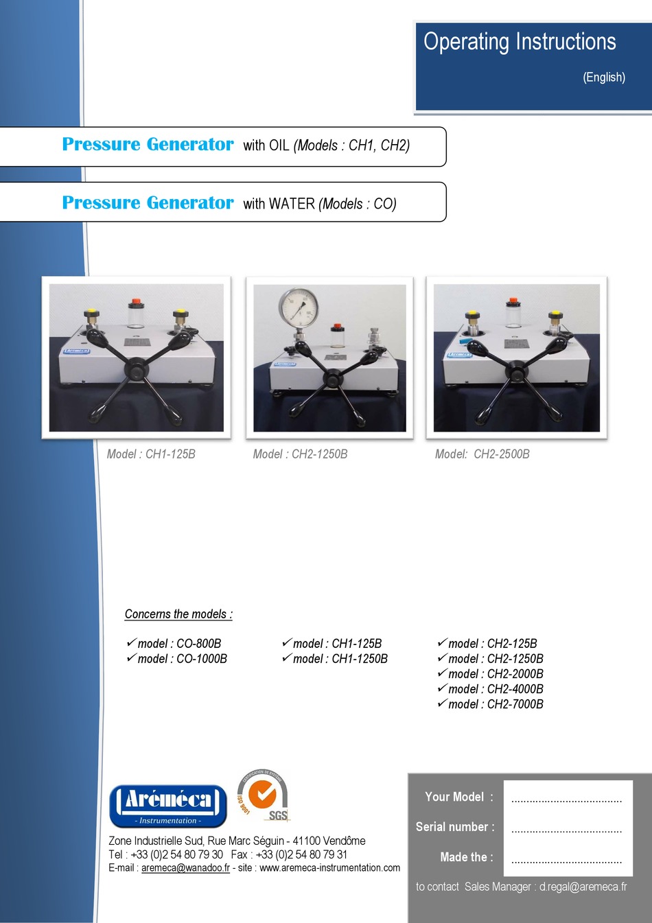 AREMECA CO-800B OPERATING INSTRUCTIONS MANUAL Pdf Download | ManualsLib