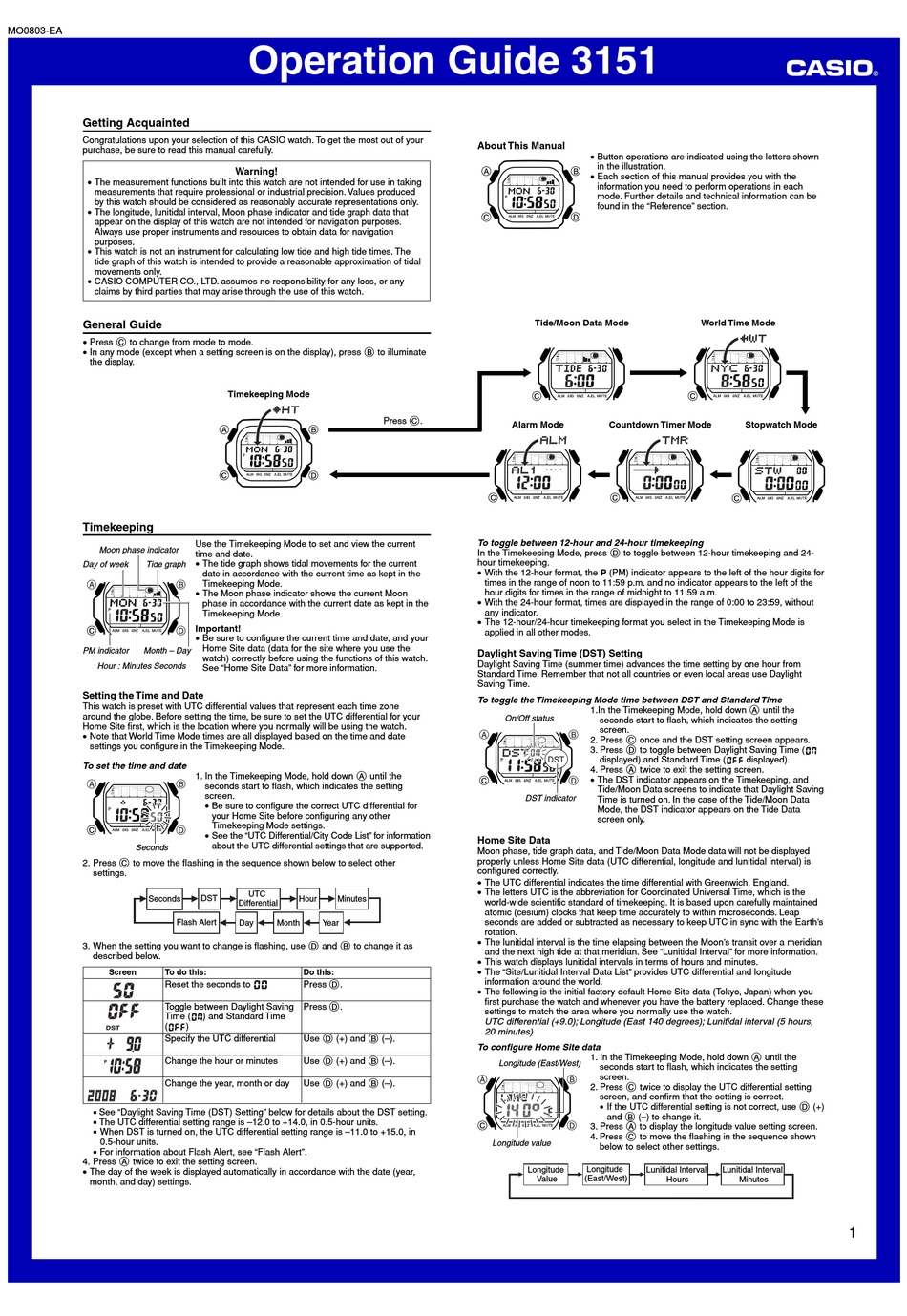 CASIO G-SHOCK G-LIDE GLX-5600C-1 OPERATION MANUAL Pdf Download | ManualsLib