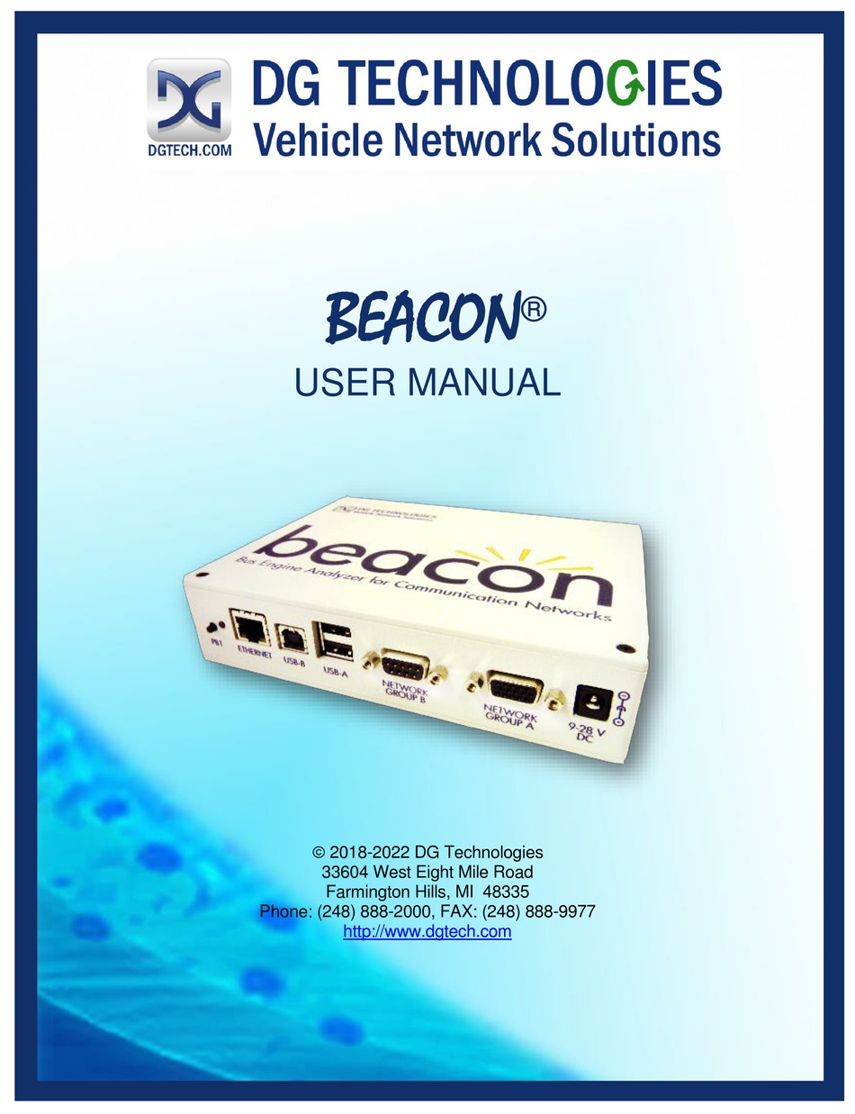 DG TECHNOLOGIES BEACON USER MANUAL Pdf Download ManualsLib