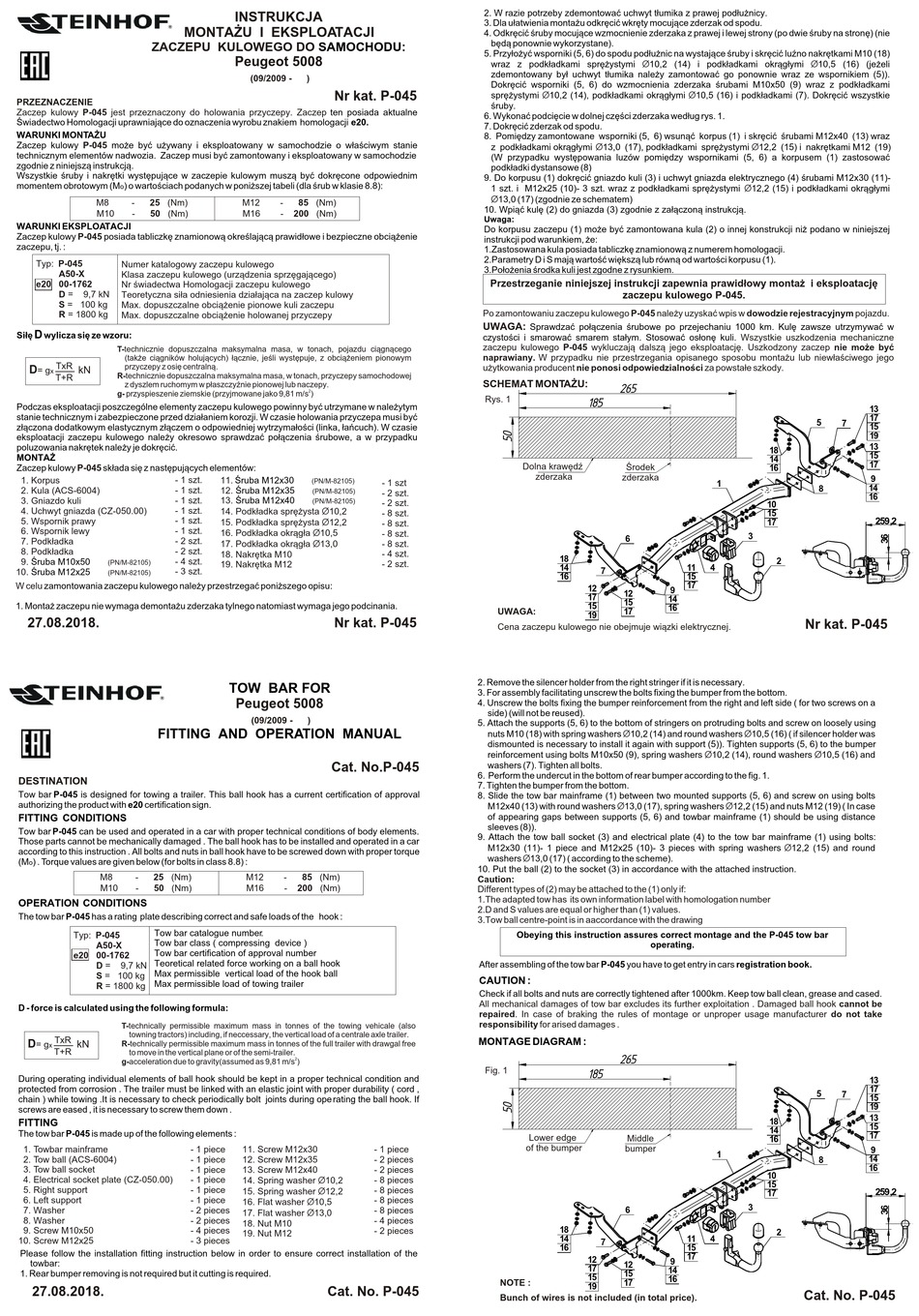 STEINHOF P 045 FITTING AND OPERATION MANUAL Pdf Download ManualsLib
