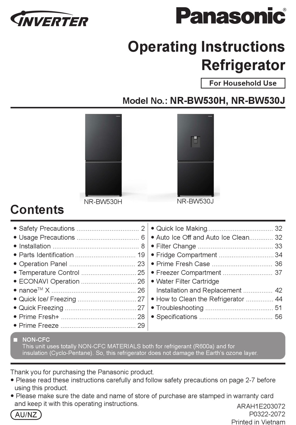 Panasonic Nr Bw530h Operating Instructions Manual Pdf Download Manualslib 5354