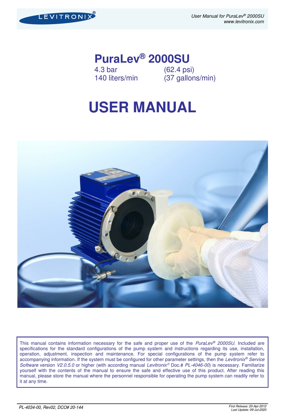 LEVITRONIX PURALEV 2000SU USER MANUAL Pdf Download | ManualsLib