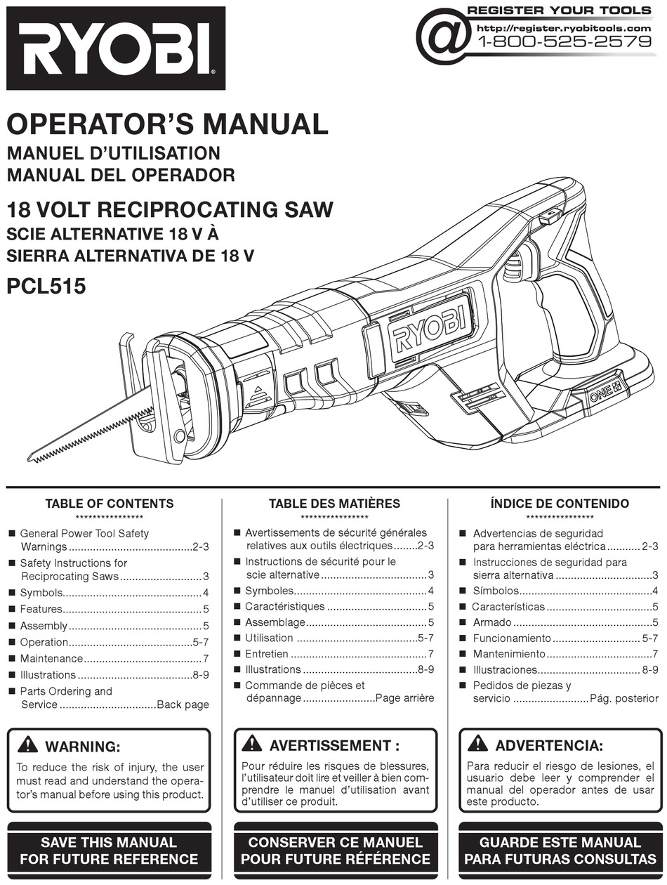 Ryobi Pcl Operator S Manual Pdf Download Manualslib